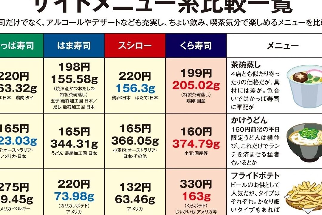かっぱ寿司とはま寿司の違いを徹底比較